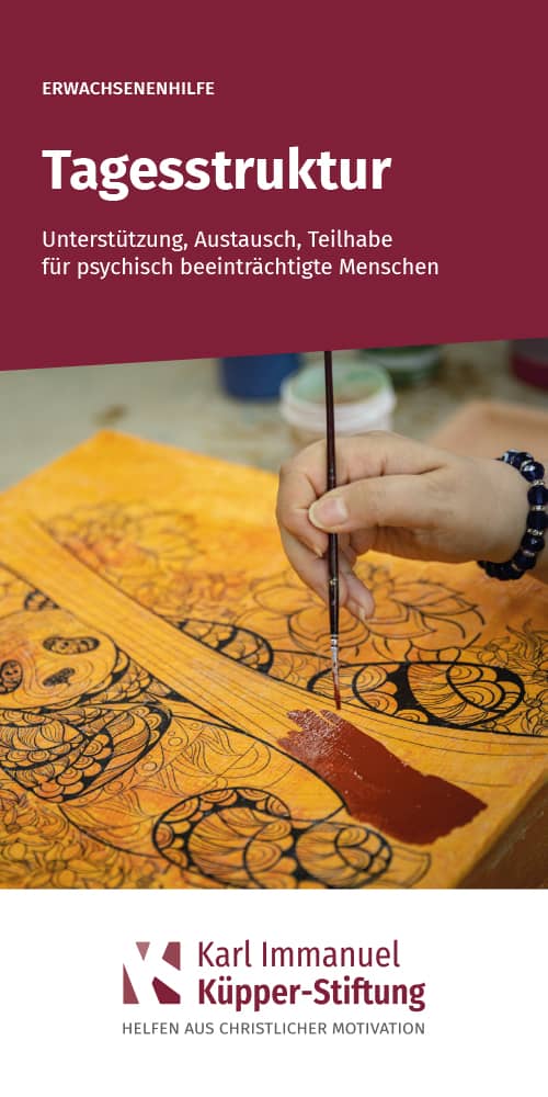 Titelblatt Folder Erwachsenenhilfe - Tagesstruktur - Karl Immanuel Kuepper-Stiftung