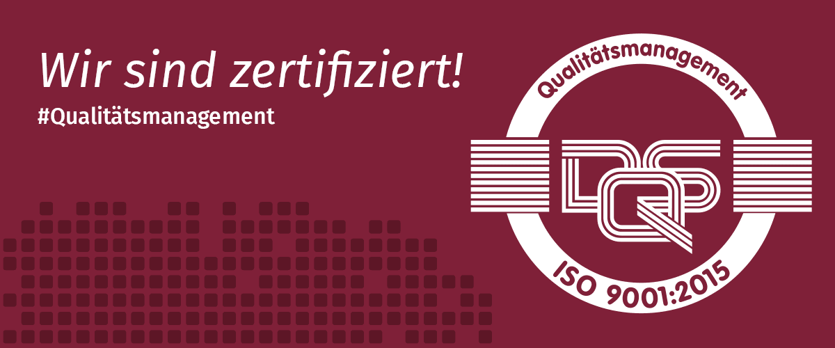Siegel der ISO-Zertifizierung unseres Qualitätsmanagement im Rahmen der Hilfeangebote für Erwachsene