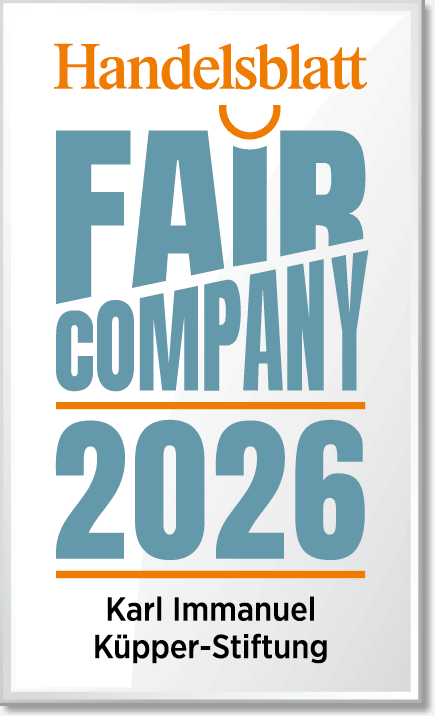 Auszeichnung Fair Company 2026 - Karl Immanuel Kuepper-Stiftung